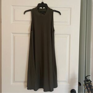 Army green swing dress